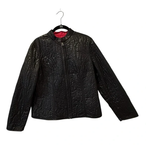 💖 Chico’s Reversible Quilted Jacket – Fuchsia & Black – Size 1 (M 8–10) - Picture 10 of 15